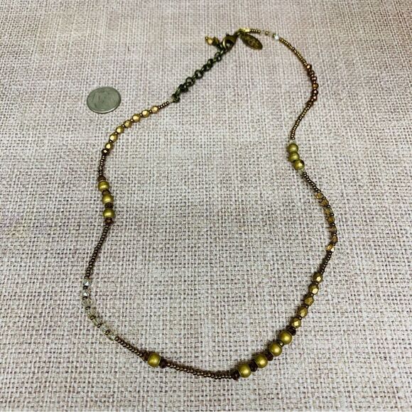 F & C Multi Beaded Gold Necklace - Picture 1 of 2
